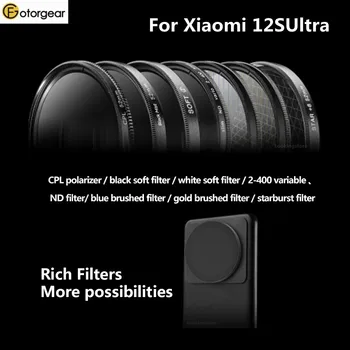 Фильтр Fotorgear Для Xiaomi 12S Ultra Чехол Для Телефона 52 мм CPL/ND/белый Туман/звезда /Синий Матовый/Золотой Матовый/Черный фильтр Тумана