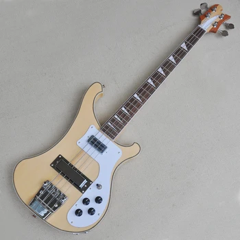 Четырехструнный электрический бас-гитара с оригинальным деревянным корпусом, белая доска высокого качества