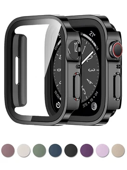 Чехол + стекло Для Apple Watch case ultra 8 7 49 мм 45 мм 41 мм 44 мм 40 мм водонепроницаемый Защитный Бампер iWatch series 5 SE 6 Крышка